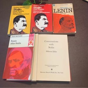 Lot of 5 Vintage books about Russia, Stalin Lenin Soviet.